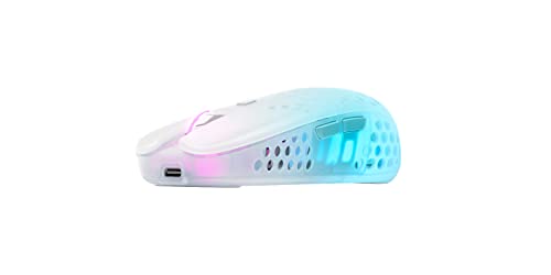 MZ1 Wireless, Mouse da Gioco Senza Fili Ultraleggero, Radio 2,4 GHz, Forma Esclusiva per un Puntamento Ottimale, Illuminazione RGB, Ricaricabile, Bianco - Mouse gaming - Immagine 2