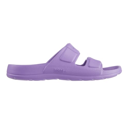 Image of Totes Kids Everywear Double Buckle Slide Sandals Lightweight Waterproof Slides with Textured Footbed