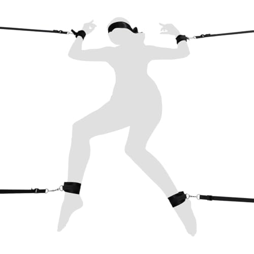 Sex Restraining Bondage BDSM Kit Sex Toys Handcuffs Sex Bed Adult Set Sex Toy BDSM Bondaged Restraints Sex Furniture for Couples Adult Toys Restraints Sex Straps Collection & Ankle Cuffs Blindfold