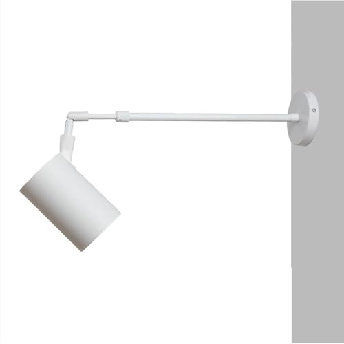 QICBYING Faretti da Parete Regolabili per Interni, Luci da Lettura Telescopiche A Braccio Lungo retrò Industriale, Faretti da Parete Laterali, Illuminazione A Binario A LED(White,7W)