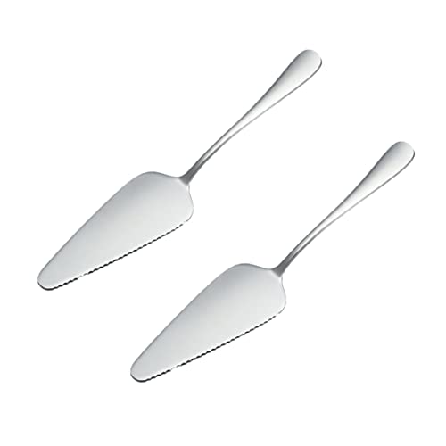 Pelle à gâteau Pelle à Tarte spatule Pizza en Acier Inoxydable avec Bord dentelé Fin pour Mariage Anniversaire fête Argent 2 pièces