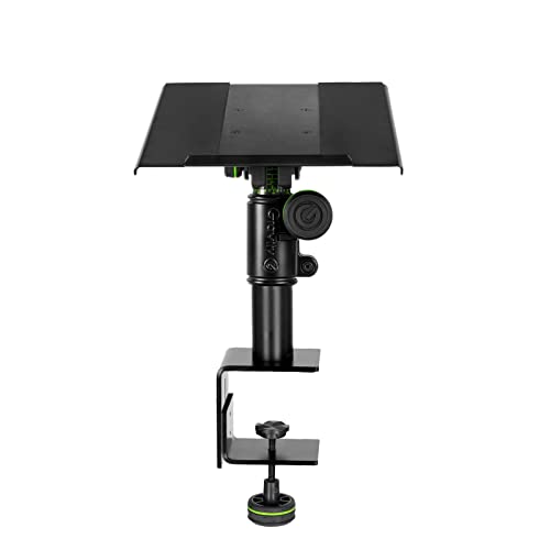 Gravity SP 3102 TM - Flexibler Studiomonitor-Ständer mit Tischklemme, stufenlos höhenverstellbar, Stahl, schwarz