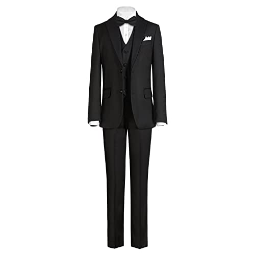 Elpa Elpa Boys Black Suits Set Of 5 Pcs Kids Slim Fit Formal Classic Suits Dresswear #TOP2