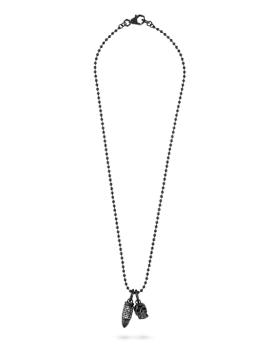 Collier Philipp Plein homme acier noir fini les bijoux qui ternissent