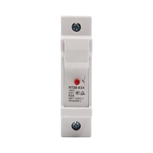 Porte-fusible cylindrique 14x51mm RT28-63X 1P avec voyant lumineux sur rail DIN