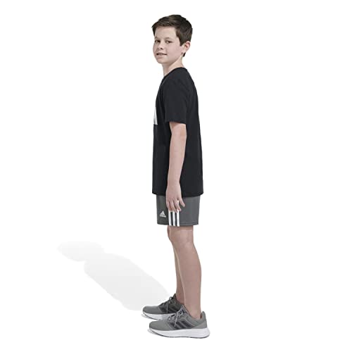 Adidas Boys' Big Short Sleeve Cotton Bos Ghost Logo T-Shirt, Black, M(10/12) #TOP5