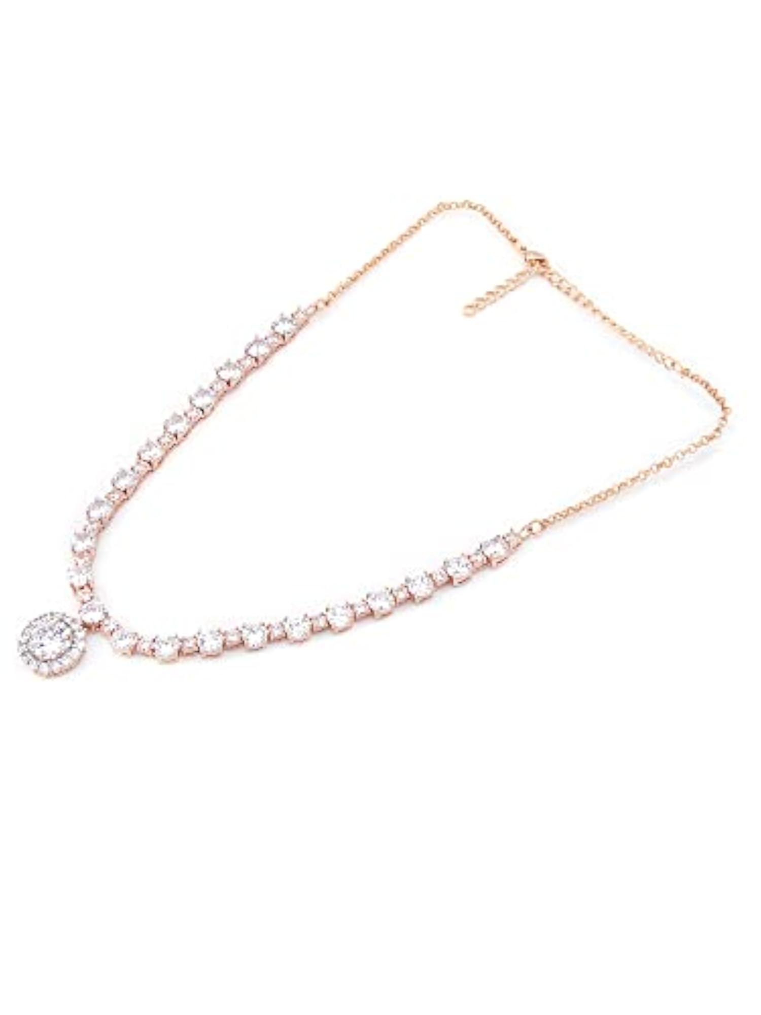 Women's Dazzling Cubic Zirconia Necklace & Earring Set