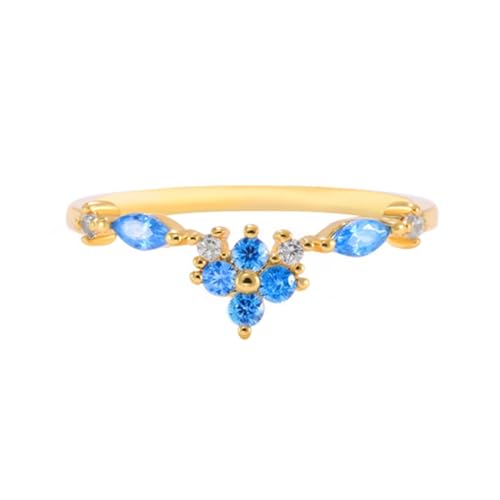 Anillos de la amistad Wycian de oro amarillo y topacio para hermana