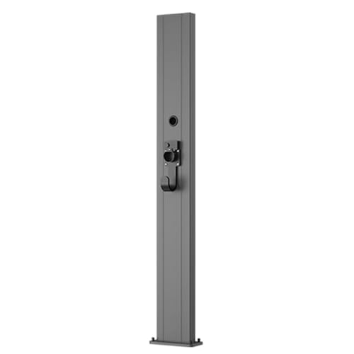 Image of Outdoor EV Charger Pedestal, Weatherproof Floor Mount Charging Station, Steel Charging Column, Electric Vehicle Cable Holder, Heavy-Duty Charging Box for All Weather Use