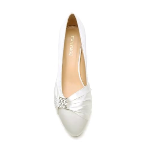 Low Heel Wedding Shoes - Closed Toe Block Heel Bridal Shoes for Women2