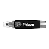 Tristar TR-2587 - Cortapelos de nariz y oreja, sin cable, con mango de goma, Negro, Plata