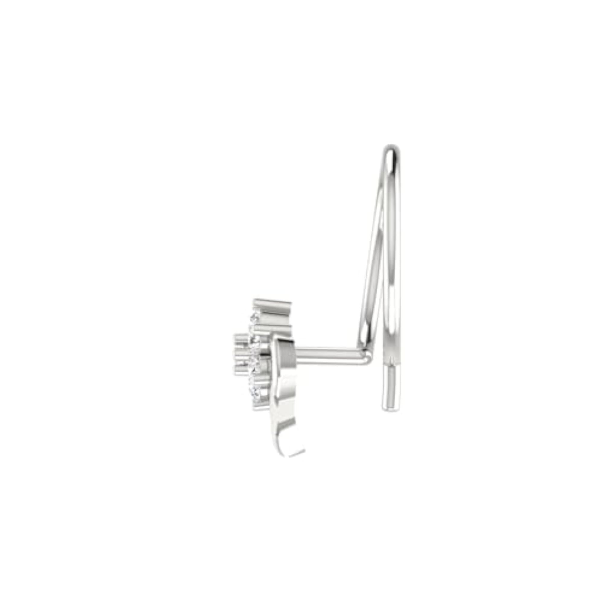 Women's 14Kt White Gold Stud Nosering, Elegant