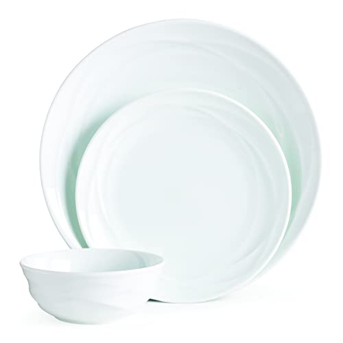 Oneida Lunette 12Pc Dinnerware Set, 15.00 LB, White by Oneida - Used condition - US$108.78