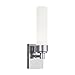 Alex 1 Light Wall Sconce in Chrome with Shiny Opal Glass