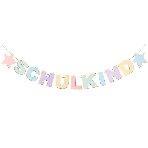 Bunter Kranz Schulkind Girlande Einschulung Deko Pastell Deko Einschulung Mädchen Schulanfang Banner Hänge Deko Schulkind 2025 Mädchen