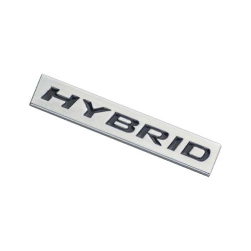 Image of 2Pcs Metal Car Hybrid Logo Emblem 3D Badge Automotive Logo Decals Suitable for Door Trunk Window Sticker (Silver Black)