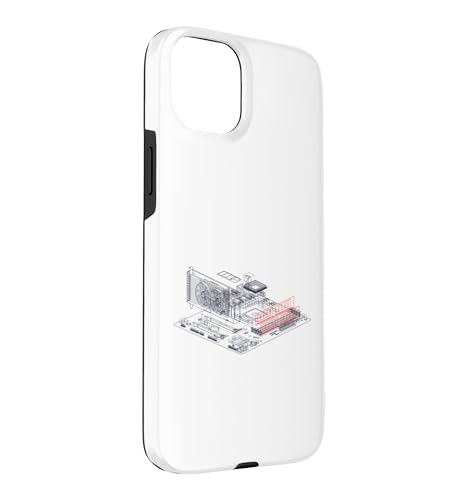 Image of RAM Card Wireframe Computer Motherboard IT Tech Geek Nerd Case for iPhone 15 Plus