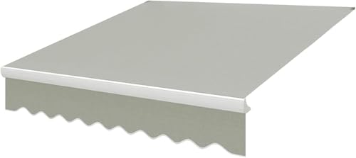 Retractable Waterproof Patio Awning, Manual Roll-Out Sunshade Canopy Cover, Durable Polyester Outdoor Deck Protection, Perfect for Terrace - 10/12 ft Size