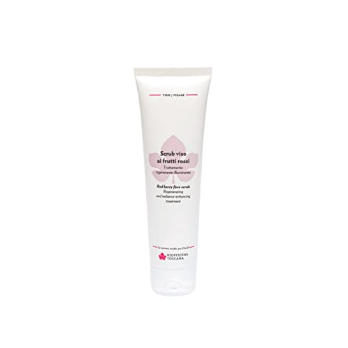 BIOFFICINA TOSCANA - Scrub viso ai frutti rossi. Trattamento rigenerante- illuminante. Local-Organic. Certificato Aiab Bio eco cosmesi, Lav, Vegan, Nichel Tested, Dermatologically tested. 100 ml