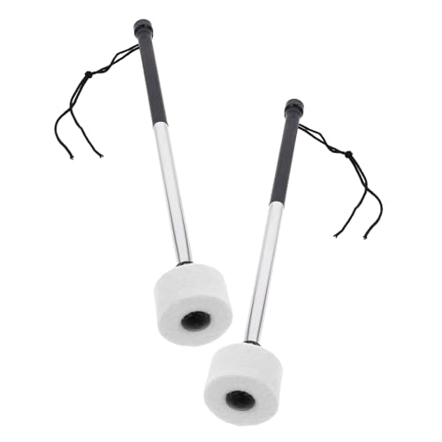 Yardwe 2Pcs Drum Mallets Ligero Palillos de Percusión para Bombo para Bateristas y Practicantes Diseño de Mango Suave y Cabeza de Fieltro miniatura 1