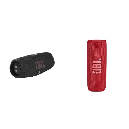 【セット買い】JBL CHARGE5 Bluetoothスピーカー 2ウェイ・スピーカー構成/USB C充電/IP67防塵防水/パッシブラジエーター搭載/ポータブル/2021年モデル ブラック JBLCHARGE5BLK 【国内正規品】 + FLIP6 B