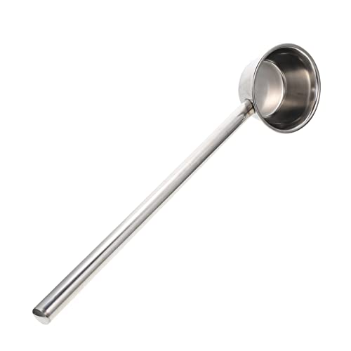 FUNOMOCYA Hotel Canteen Stainless Steel Ladle with Long Handle Silver Serving Spoon for Soup Water and Sauces Kitchen Tool for Cooking and Serving