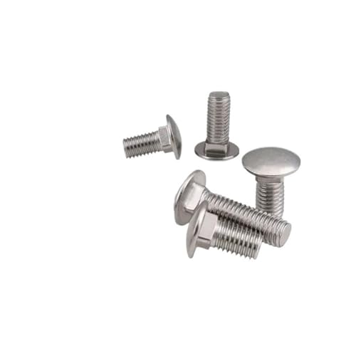 20pcs 304 Stainless Steel M8 Truss Round Head Square Neck Carriage Screw Coach Bolt Metal Screws(30mm)