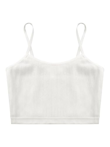 Kids Girls Ribbed Camisole Tank Vest Dance Crop Tops Sport Bras Yoga Gym Training Bras Underwear3