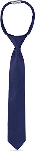 Handmade Zipper 11" Ties For Boys Woven Boys Navy Blue Ties: For Kids