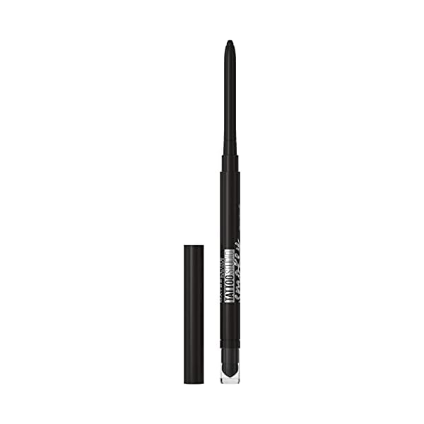 Maybelline-TattooStudio-Liner-Gel-Pencil-Makeup-Long-Lasting-Waterproof-Eyeliner-Smudgeproof-Matte-Finish-36hr-Wear-Blendable-Mechanical-Pencil-oz-Smokey-Black-001-Oz Maybelline Tattoo Studio Automatic Gel Pencil Waterproof Eyeliner, Blendable, Smudge Resistant, Matte Eyeliner For Up To 36HR Wear, Pitch Black (Smokey Black), Packaging May Vary