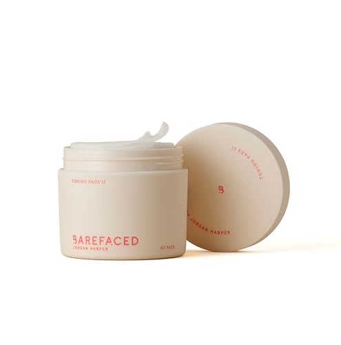 Barefaced Toning Pads II (60 Count) Exfoliating and Resurfacing Face Pads w/ 5% Glycolic Acid & Salicylic Acid Helps with Brightening & Cleansing Skin Clears Pores Reduces Fine Lines and Wrinkles