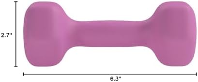 Amazon Basics Neoprene Dumbbell Hand Weights, Easy to Grip, 3 Pounds, Purple, Pair - 4