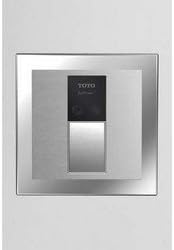 Toto TET3LN33#SS 4-Inch by 4-Inch Concealed Sensor Toilet Flush Valve, Back Spud Floor-1.28-GPF, Stainless Steel