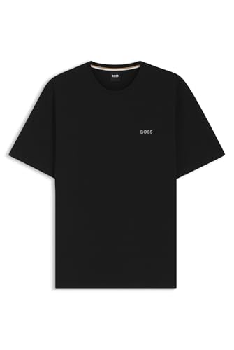 BOSS Hommes Waffle T-Shirt T-Shirt de Pyjama en Coton mélangé à Logo brodé