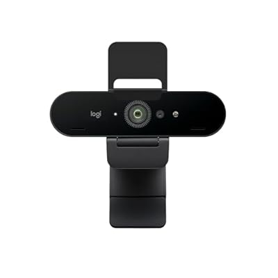 Logitech Brio 4K Webcam, Video Calling, Noise-Cancelling mic, HD Auto Light Correction, Wide Field of View, Windows Hello Works with Microsoft Teams, Zoom, Google Meet, PC/Mac/Laptop/MacBook/Tablet