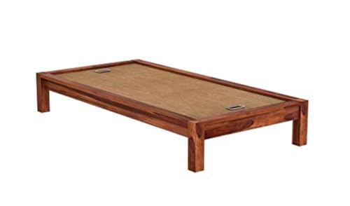 Image of CRAFT D ARTS Sheesham Wood Single Size Bed Without Storage | Wooden Single Bed | Space Saving Low Floor /Lying /Rise /Level /Profile Cot Bed for Bedroom | Honey Finish