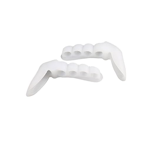 IWOWHERO Silicone Toe Separators for Overlapping Gel Toe Spacers Bunion Pads for Men and Women White