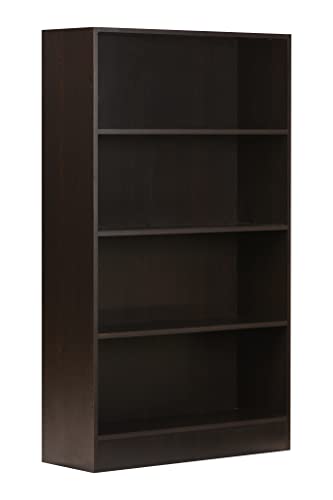 Image of DeckUp Muvo 4-Shelf Engineered Wood Book Shelf and Display Unit (Dark Wenge, Matte Finish)
