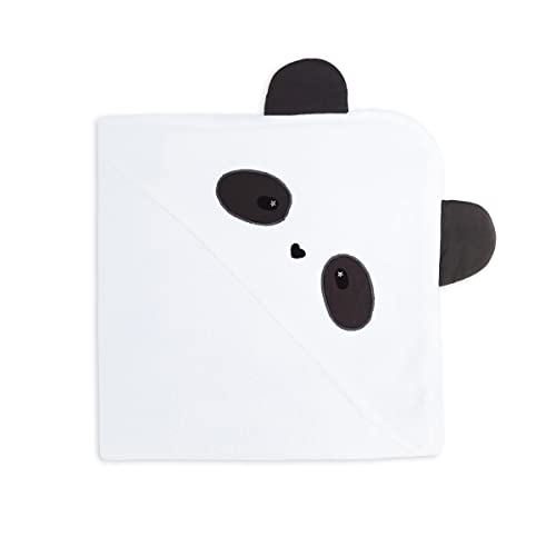 Image of Masilo 100% Cotton Hooded Towel /Ideal for Babies 0-18months / Luxurious and Super Absorbent Baby Towel /Infant to Toddler Wrap Towel with Hood /Soft, Lightweight and Breathable /Panda /White