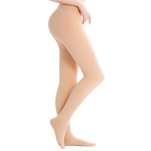 OIXEYA Medias Térmicas Color Piel con Interior de Forro Polar, Panty Reductora Mujer Invierno, Leggings Cintura Alta, Pantimedias Translúcidas Falsas