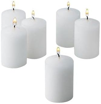 Aura Decor - Velas de pilar alto de 2 x 2 pulgadas, sin perfume. Compra a granel, utilizando una mezcla de cera. Ideal para bodas, linternas de