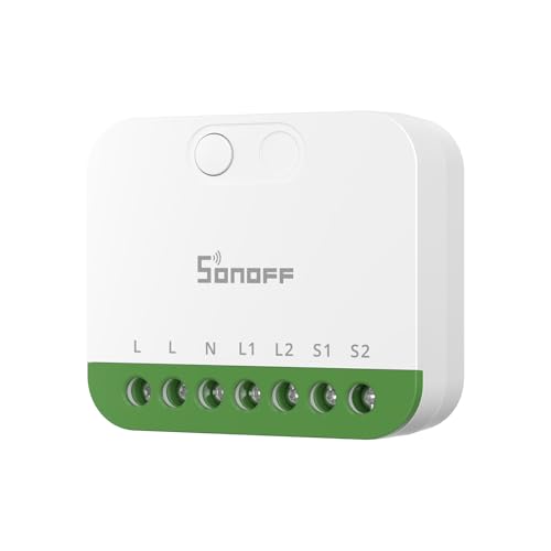 SONOFF MINI DUO（Matter su WiFi） Interruttore Intelligente WiFi a 2 Canali, Abilitato Matter, Carico Totale 16A, Compatto per Scatole Standard, Controllo Remoto e Automatizzato