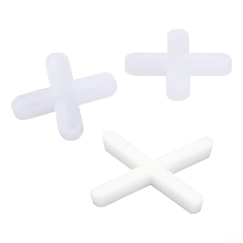 Hosrivae Clip distanziatrici a croce per piastrelle, 200 pezzi, in materiale PES, per pavimenti e pareti, livellamento regolabile (3 mm)