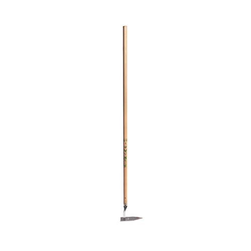 Nisaku NJP1012 Handheld Long Handle Triangle Hoe, Authentic Tomita (Est. 1960) Japanese Stainless Steel, 4.5" Blade width, Polished Wood