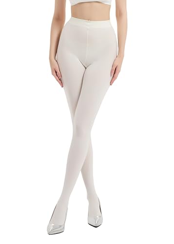 Image of 80D Semi Opaque Tights for Women Stretchable High Waist Womens Stockings Soft Pantyhose with 20+ Colors