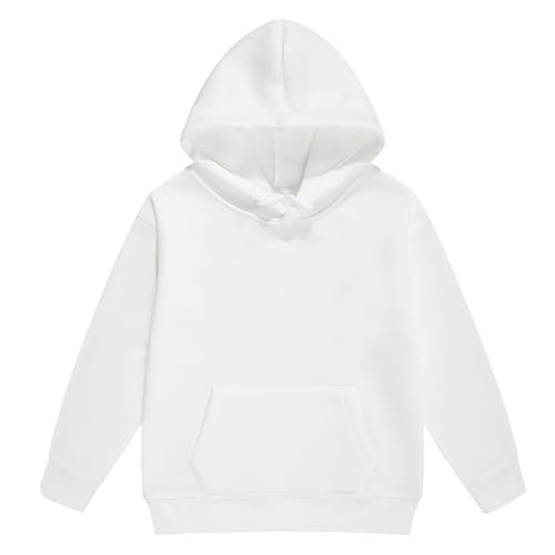 Girls Boys Tracksuit Athletic Sweatsuits Pullover Hoodie 2 Pieces Kids Sweatshirt and Jogger Sweatpants Outfits Set(White, 3-4 Years)2