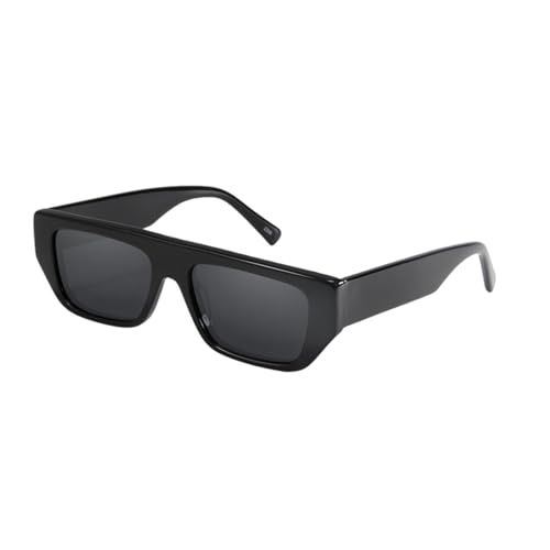 Lunettes de soleil polarisées en acétate style rétro noir et gris protection UV400 mixte