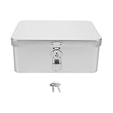 Compact et fonctionnel : petite boîte de rangement verrouillable est à organiser de petits objets des cosmétiques, des accessoires ou des fournitures de bureau, des boîtes de rangement de souvenirs, un récipient de rangement en blanc