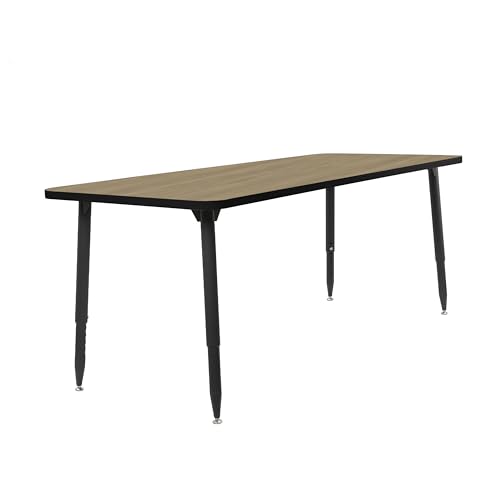Image of Adapte Commercial Classroom Activity Table - 30 inch x 72 inch Rectangle, ADA Compliant Tapered Legs with Glides & Casters, Adjustable Height 22-34 inch Wheelchair Accessible, School & Office Furniture