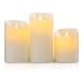 Produktbild SALCAR 3er Set LED Kerzen, Flammenlose LED Kerzen Licht Warm mit Batterie, LED Kerzenlicht Flackernd, 15 cm, 12,5 cm, 10 cm Höhe, Dekoratives kerzen LED für Abendessen, Geburtstag, Party